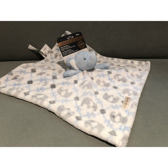 COPY - Blankets and Beyond Elephant Baby Security Blanket Tapestry Blue Lovey P… - Picture 6 of 6